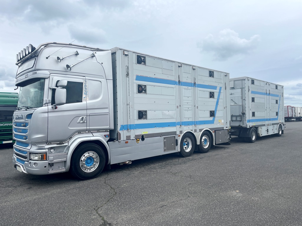 SCANIA R580 + PEZZAIOLI - 3 étages - 2 compartiments - 2015